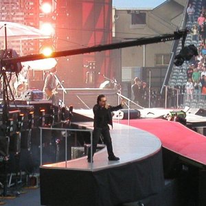 Bono stage right