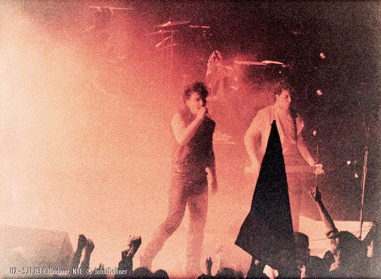 Bono and Larry, War Tour, New York Palladium Theater,, May 11, 1983.